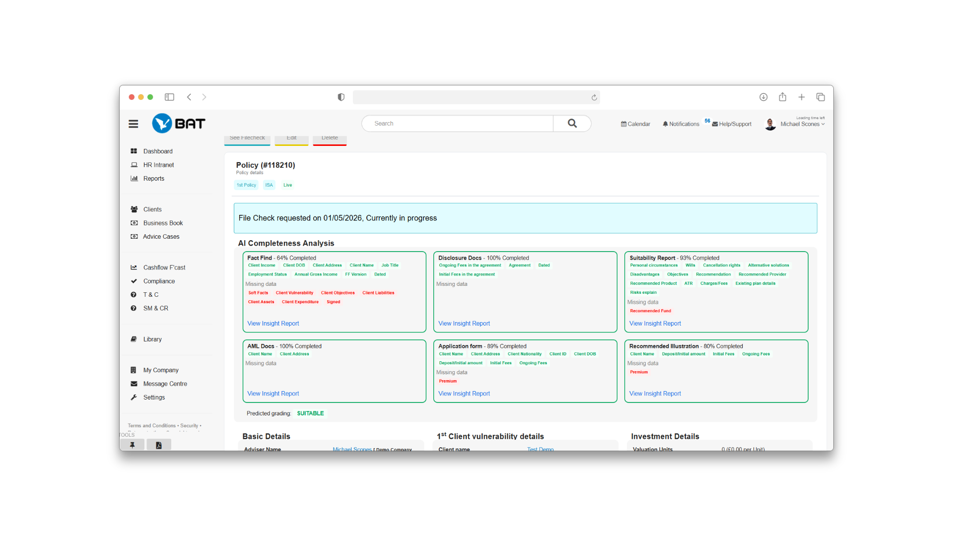 Real-time file checking for financial adviser compliance reviews