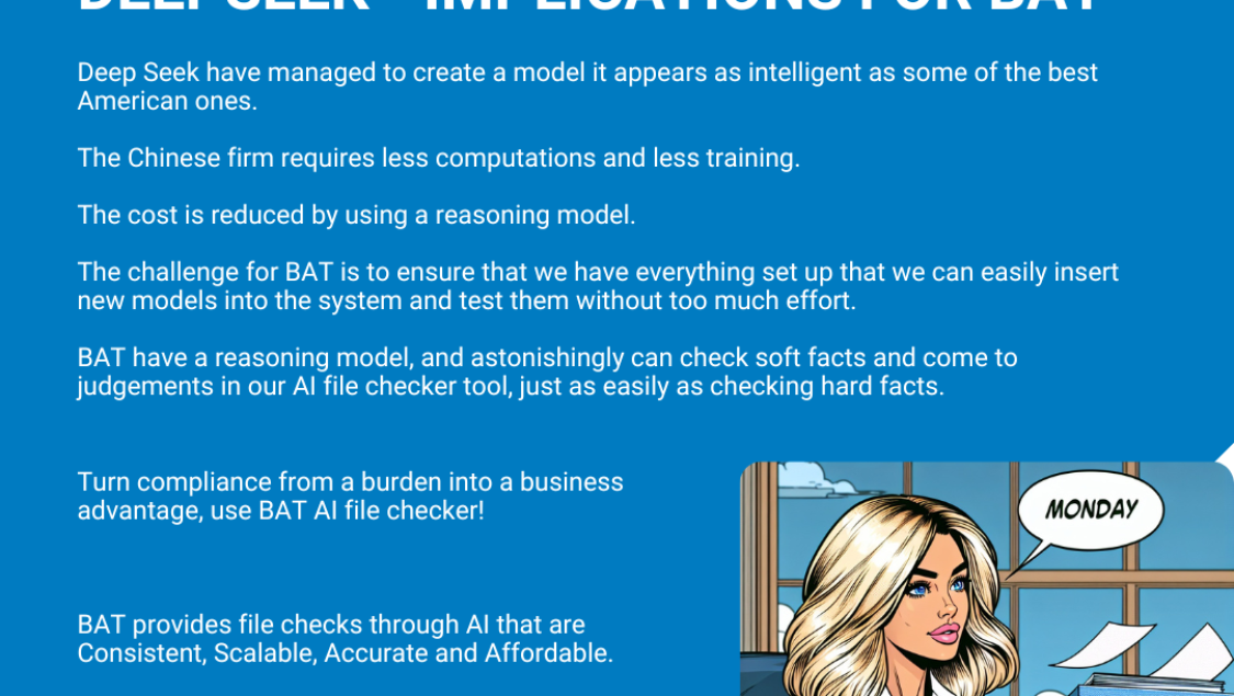 BAT provides file checks through AI that are Consistent, Scalable, Accurate and Affordable.