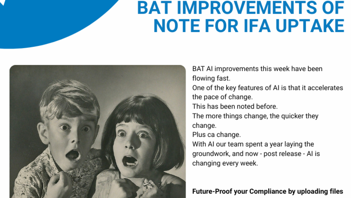 BAT AI improvements this week have been flowing fast.